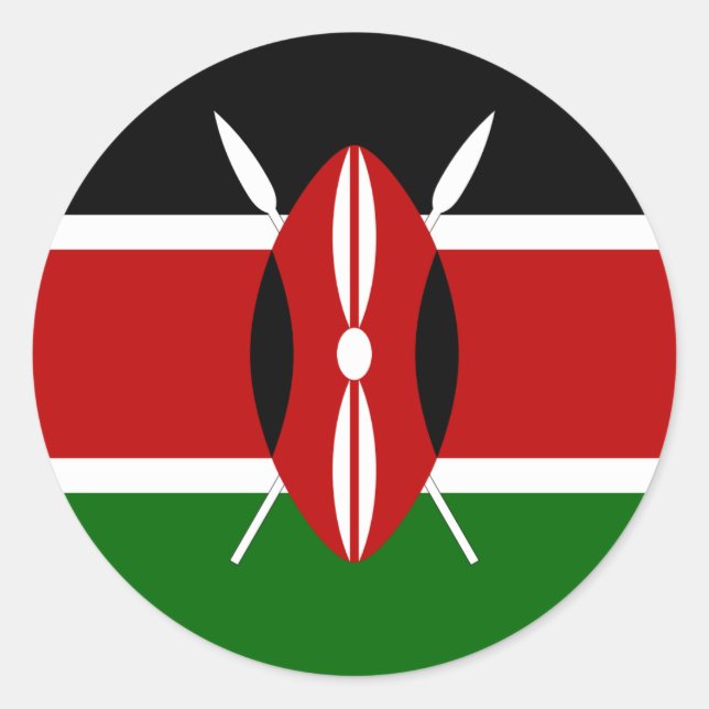 Kenya Flag Runder Aufkleber (Vorderseite)