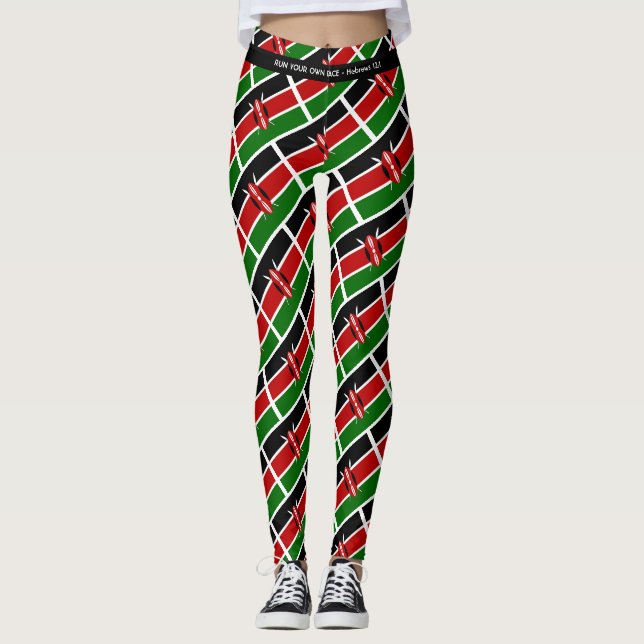 KENYA FLAG Scripture FÜHRT IHRE RASSE Personalisie Leggings (Vorderseite)