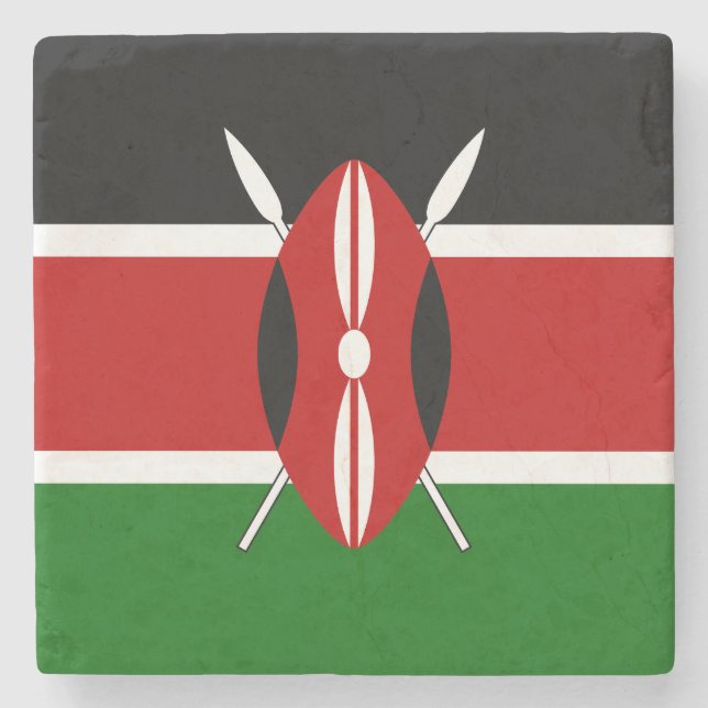 Kenya Flag Steinuntersetzer (Vorderseite)