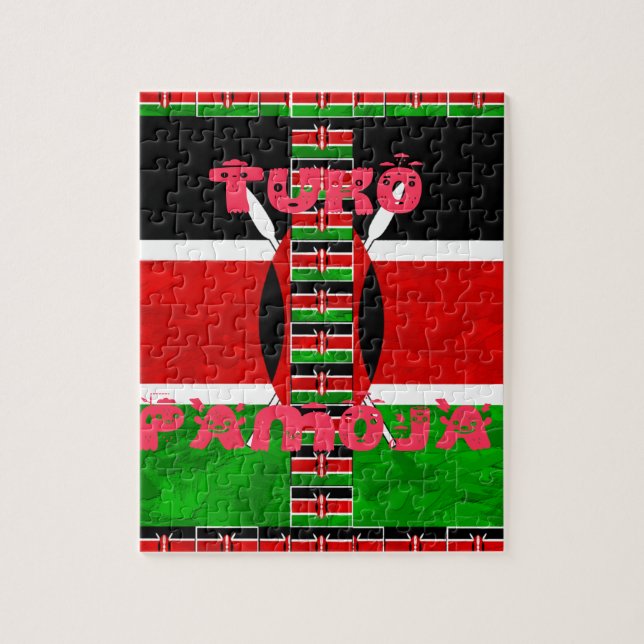Kenya Flag Tuko Pamoja Puzzle (Vertikal)