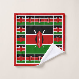 Kenya Flag Wash Handtuch, Kenia Badezimmer Waschlappen