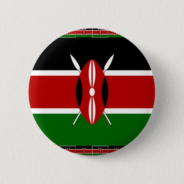 Kenya-Flagge mit Miniatur-Flag-Rahmen-Grenzkunst Button (Vorderseite)