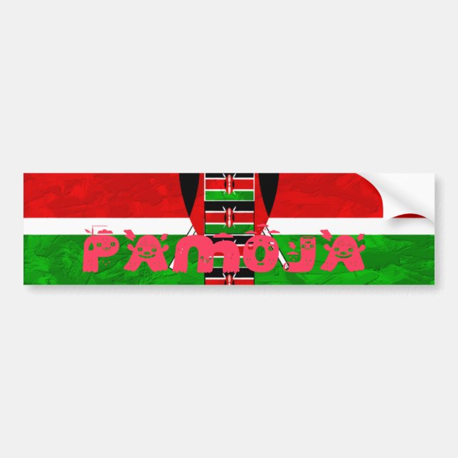 Kenya-Flagge: Tuko Pamoja - Design der Einheit Autoaufkleber (Vorne)