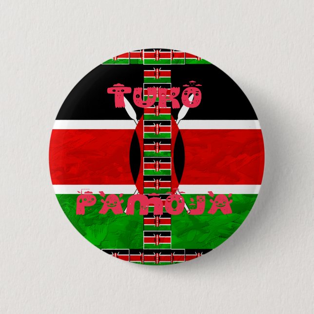 Kenya-Flagge: Tuko Pamoja - Design der Einheit Button (Vorderseite)