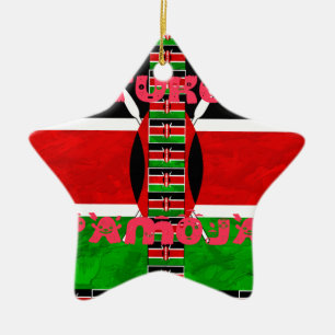 Kenya-Flagge: Tuko Pamoja - Design der Einheit Keramikornament