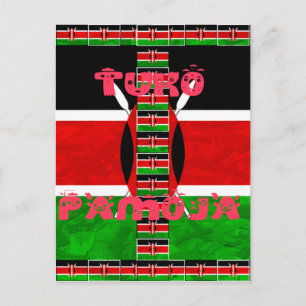 Kenya-Flagge: Tuko Pamoja - Design der Einheit Postkarte