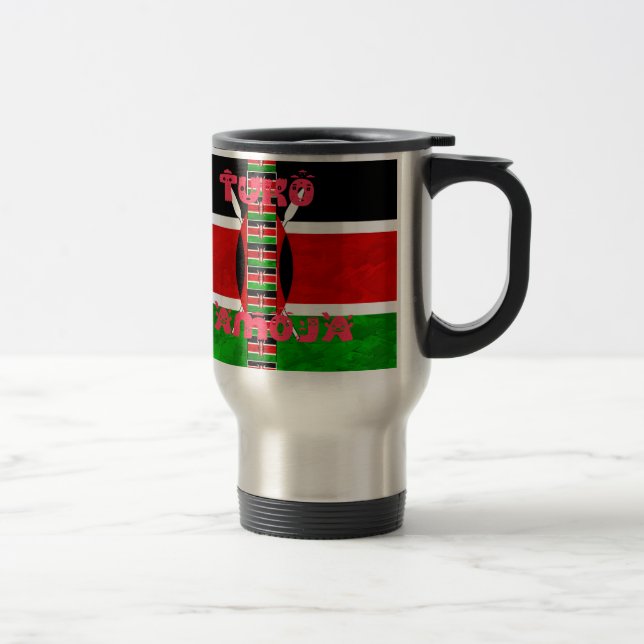 Kenya-Flagge: Tuko Pamoja - Design der Einheit Reisebecher (Rechts)