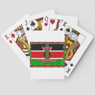 Kenya-Flagge: Tuko Pamoja - Design der Einheit Spielkarten