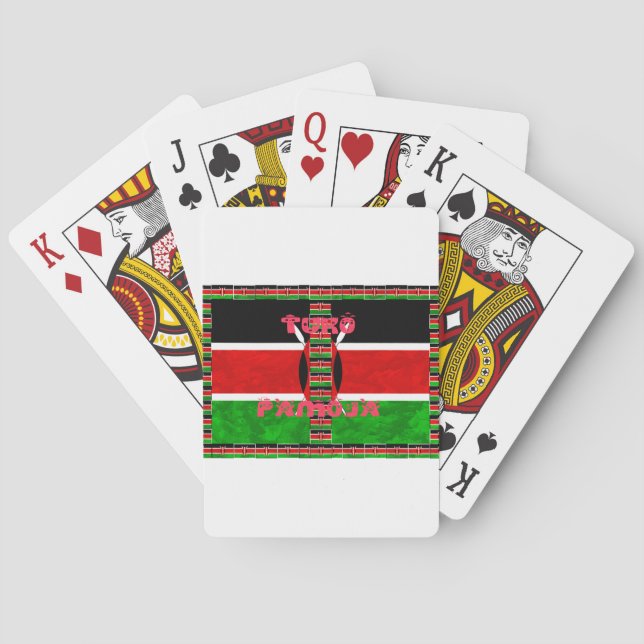 Kenya-Flagge: Tuko Pamoja - Design der Einheit Spielkarten (Rückseite)