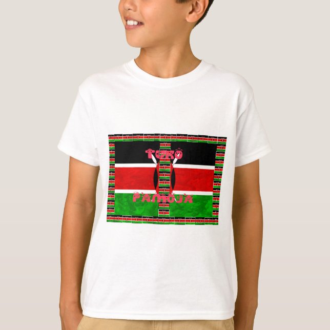 Kenya-Flagge: Tuko Pamoja - Design der Einheit T-Shirt (Vorderseite)