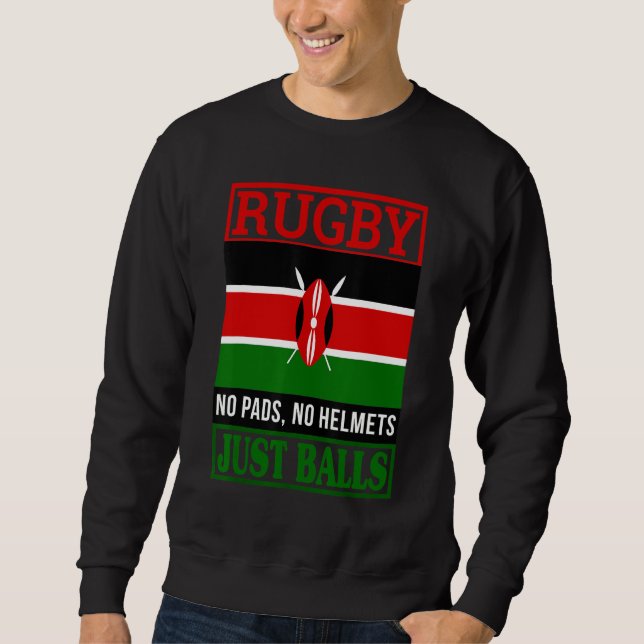 Kenya Funny Rugby Sweatshirt (Vorderseite)