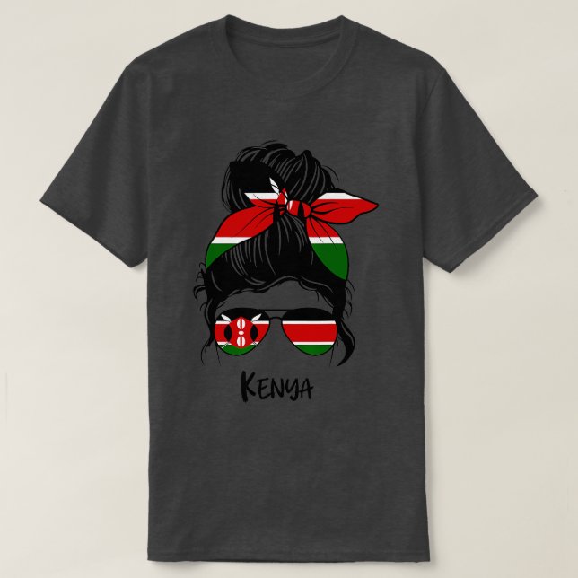 Kenya Girl Kenyan Mädchen Kenya Flagge T-Shirt (Design vorne)