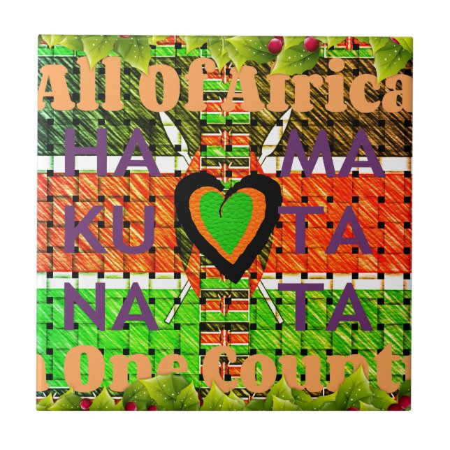 Kenya Hakuna Matata Fliese (Vorderseite)