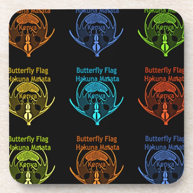 Kenya Hakuna Matata Getränkeuntersetzer (Vorderseite)