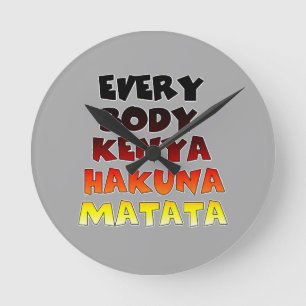 Kenya Hakuna Matata Runde Wanduhr