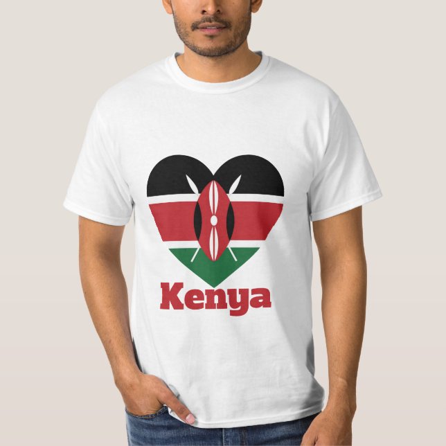 Kenya Heart Flag T - Shirt (Vorderseite)