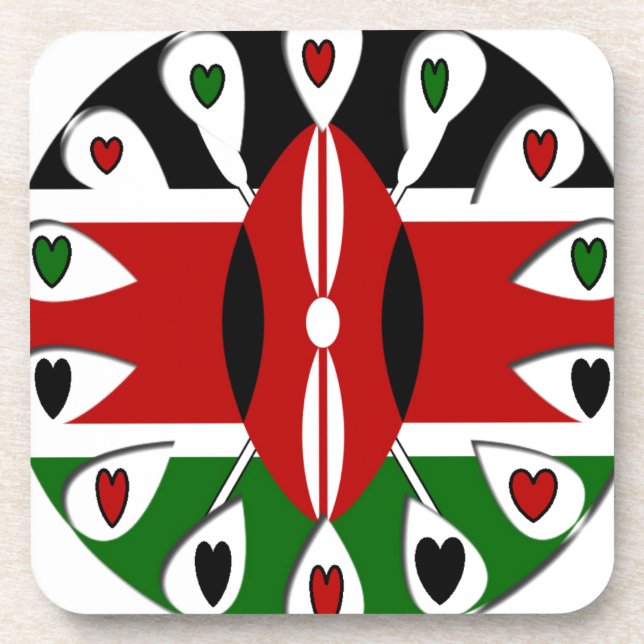 Kenya Hearts Getränkeuntersetzer (Vorderseite)