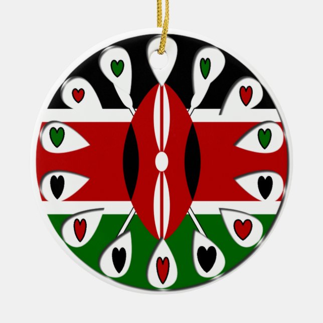Kenya Hearts Keramik Ornament (Vorne)
