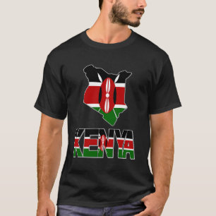 Kenya-Karte mit kenianischer Flagge Liebe Kenia Ke T-Shirt