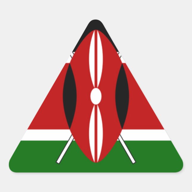 Kenya Kenyan Flags Dreieckiger Aufkleber (Vorderseite)