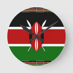 Kenya Kenyan Flags Runde Wanduhr