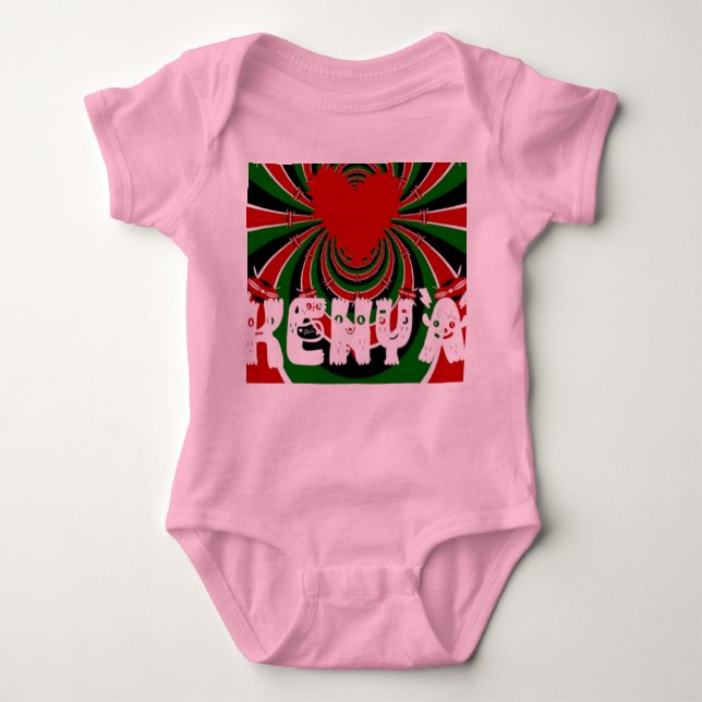 Kenya Liebliches Herz Kids Baby Bodysuits (Vorderseite)