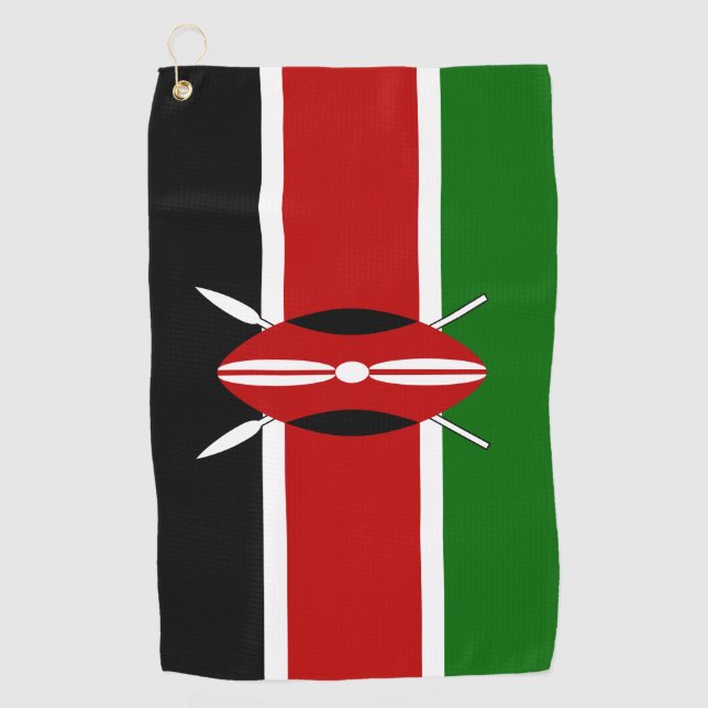 Kenya Maasai Flagge Bendera ya Kenya Golfhandtuch (Vorderseite)