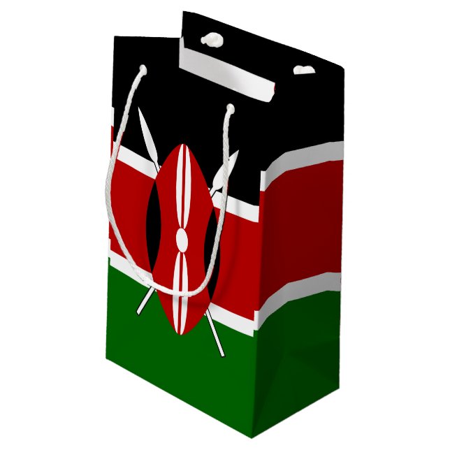 Kenya Maasai Flagge Bendera ya Kenya Kleine Geschenktüte (Rückseite Schrägansicht)