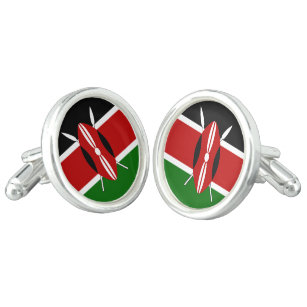 Kenya Maasai Flagge Bendera ya Kenya Manschettenknöpfe