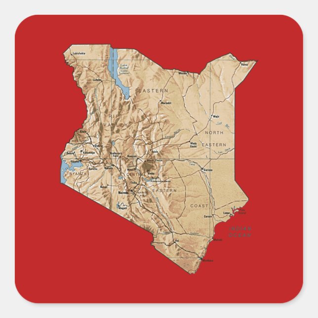 Kenya Map Sticker (Vorderseite)