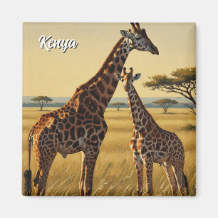Kenya Masai Mara Giraffes Travel Magnet