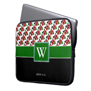 KENYA Monogram Christlich GREEN Laptop Laptopschutzhülle