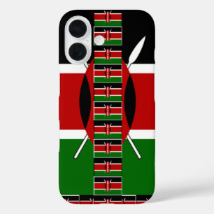 Kenya Nahtlose Miniaturflaggen Grenzrahmen Kunst iPhone 16 Hülle