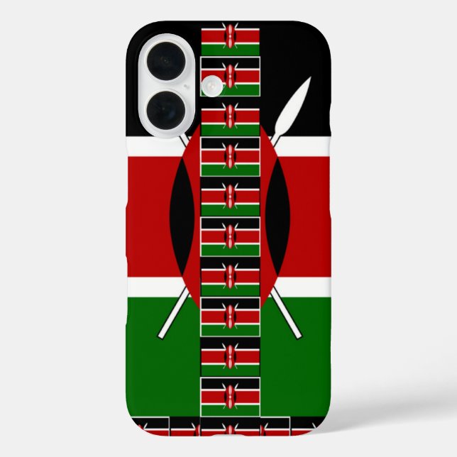 Kenya Nahtlose Miniaturflaggen Grenzrahmen Kunst Case-Mate iPhone Hülle (Rückseite)