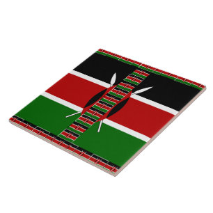 Kenya Nahtlose Miniaturflaggen Grenzrahmen Kunst Fliese
