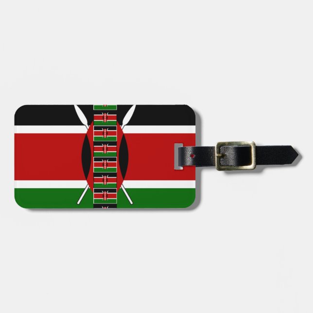 Kenya Nahtlose Miniaturflaggen Grenzrahmen Kunst Gepäckanhänger (Vorderseite horizontal)