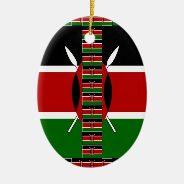 Kenya Nahtlose Miniaturflaggen Grenzrahmen Kunst Keramik Ornament (Vorne)