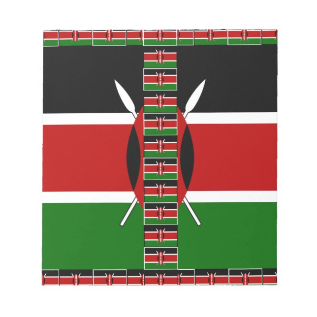 Kenya Nahtlose Miniaturflaggen Grenzrahmen Kunst Notizblock (Vorderseite)