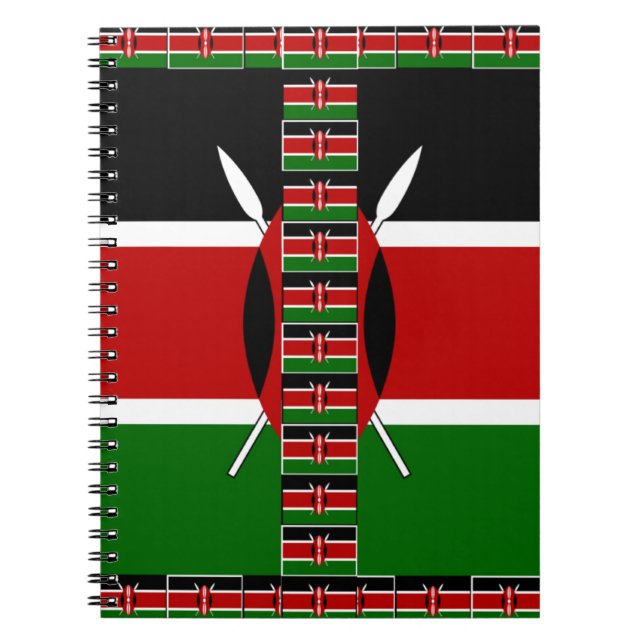 Kenya Nahtlose Miniaturflaggen Grenzrahmen Kunst Notizblock (Vorderseite)