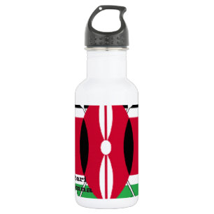 Kenya National Flag Colors Pattern Art Design Edelstahlflasche