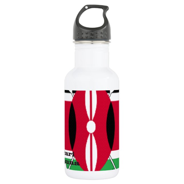 Kenya National Flag Colors Pattern Art Design Edelstahlflasche (Vorderseite)