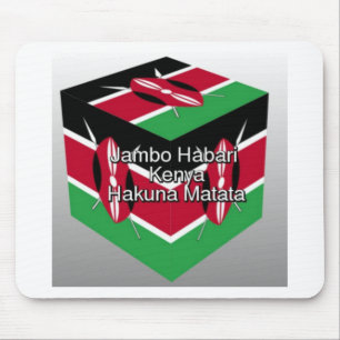 Kenya National Flag Farben Design Schwarz Rot Grün Mousepad