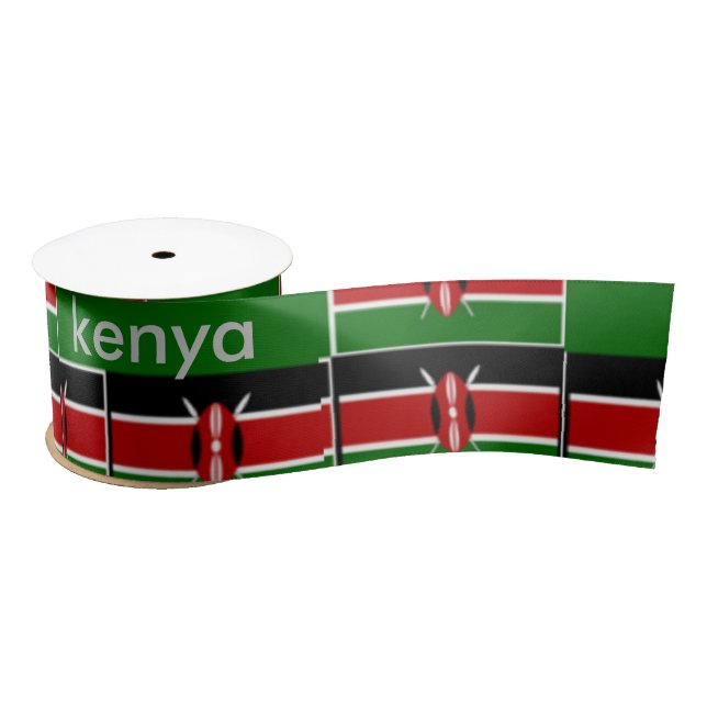 Kenya National Flag Farben XOXO Satinband (Spule)