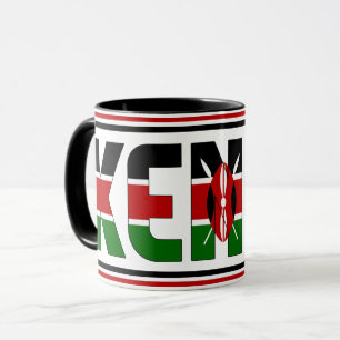 Kenya National Flag Patriotic Kaffee Tasse