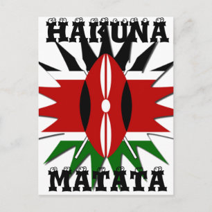 Kenya National Flag Schwarz Rot Grün anpassen Postkarte