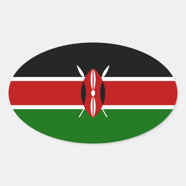 KENYA OVALER AUFKLEBER (Vorderseite)
