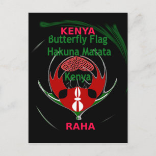 Kenya Raha: Hakuna Matata Flaggen-Motiv-Kunstdes Postkarte
