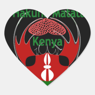 Kenya Raha Hakuna Matata.jpg Herz-Aufkleber