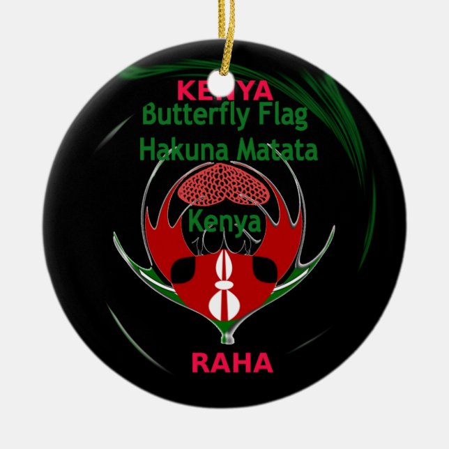 Kenya Raha Hakuna Matata.jpg Keramikornament (Vorne)