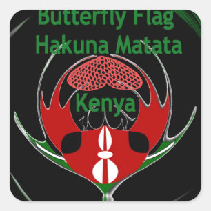 Kenya Raha Hakuna Matata.jpg Quadratischer Aufkleber